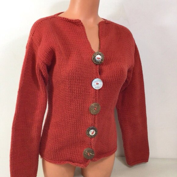 Pure Handknit Cardigan Sweater Womens Small - Picture 5 of 7